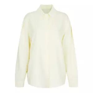 여성 카라넥 체크 루즈핏 봄컬러 긴팔 남방 셔츠 EGG-WBL-21201-옐로우