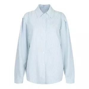 여성 카라넥 체크 루즈핏 봄컬러 긴팔 남방 셔츠 EGG-WBL-21201-소라