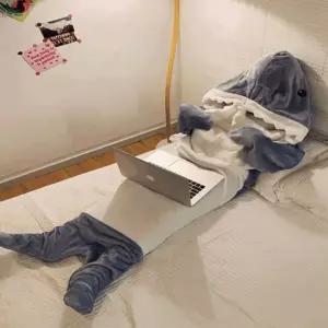 [하프클럽/]상어 유아 극세사 점프수트 휴대용 수면잠옷