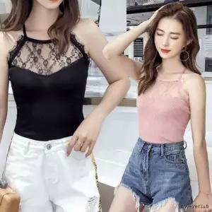 [하프클럽/]홀터넥비키니 나시블라우스 레이스홀터넥 하이넥나시