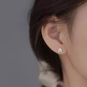 [옷자락]여자 봄여름 조개 진주 큐빅 포인트 귀걸이