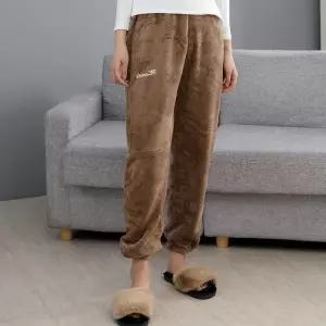 [라일리여성언더웨어] Rly 남여공용 극세사 수면바지 플리스브라운