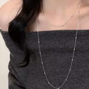 [라일리쥬얼리] Rly 써지컬 스틸 패션 롱 긴 목걸이 악세사리 실버