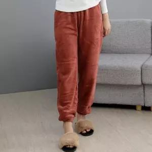 [라일리여성언더웨어] Rly 남여공용 극세사 수면바지 플리스버건디