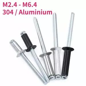 304 스테인리스 스틸/알루미늄 플랫 카운터싱크 헤드 블라인드 리벳 팝 리벳 생크 맨드릴 배기 리벳 못 당