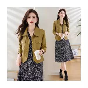솔저스여성코트 지고 개성있는 숏레더 코트 봄가을 길거리 아침 OPH1
