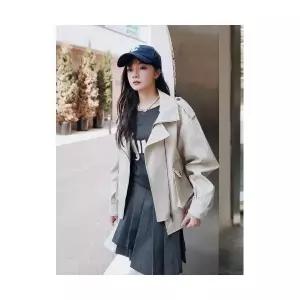 솔저스오토바이복 봄가을 폭스트리밍 가죽코트 루즈핏 여성코트 가죽 OPH1