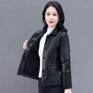 솔저스여성 숏코트 워싱 가죽 기모 옷 코디 OPH3