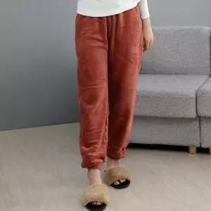 [라일리여성언더웨어] Rly 남여공용 극세사 수면바지 플리스버건디