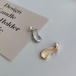 [옷자락]여자 세련된 논피어싱 진주 볼 라인 이어커프 귀찌