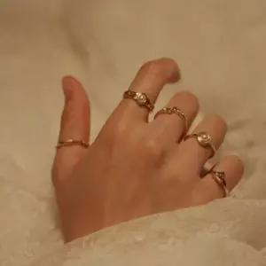 [옷자락]여자 데일리 레이어드 진주 패션반지 세트