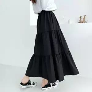 [하프클럽/]캉캉 롱 스커트 캐주얼 데일리 롱 스커트 베베 3단 롱