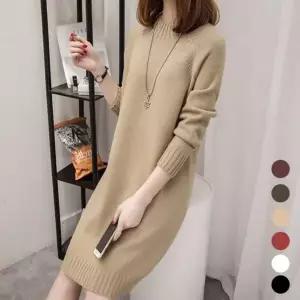 [하프클럽/]니트 미디 원피스 여성 가을 닷컴핏 쉬폰