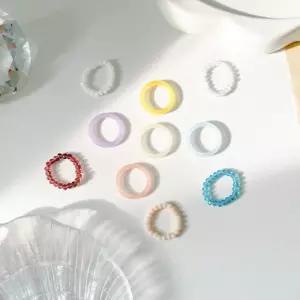 [옷자락]여자 호마이카 비즈 미니멀 레이어드 반지