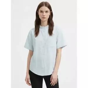 [하프클럽/샵앤]여성 차이나카라 포켓 반팔 남방 셔츠 EGG-WBL-21202-소라