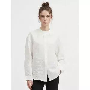 [하프클럽/샵앤]여성 노카라 데일리 주름가공 심플 긴팔 블라우스 셔츠 EGG-W