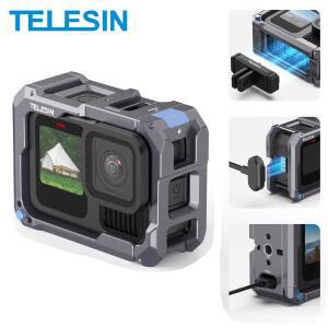 TELESIN 업그레이드 된 금속 토끼 케이지 충전 보호 콜드 슈 어댑터 Gopro  용 알루미늄 13 9