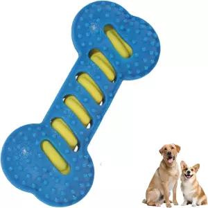 강아지 장난감을 위한 Fumzen TPR 이갈이 물림 뼈 방지 트레이닝 내구성 있는 씹는 파란색 인터랙티브