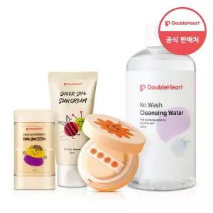 DOUBLE HEART 더블하트 베이비 선케어(선팩트/선크림/선스틱)+클렌징워터 세트 국내생산 913331