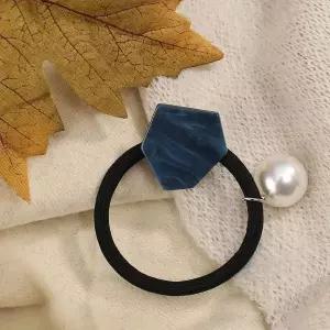 [콩심팥심]엔젤슈슈 방울 진주 자개 머리끈 블루 검정 고무줄 큐빅볼슈슈