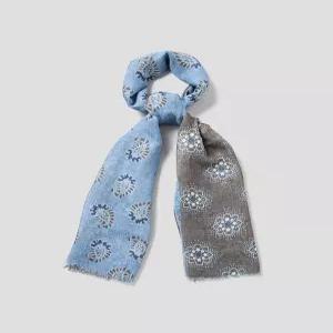 [갤럭시 라이프스타일][갤럭시 라이프스타일] GIERRE MILANO 페이즐리 더블페이스 스카프 - 블루 (GC6184GR