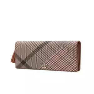 닥스 ACC 선물포장쇼핑백동봉브라운 태슬 체크패턴 장지갑 DCWA2F322W2