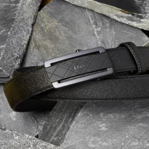 닥스 ACC 선물포장 블랙 체크패턴 음각 무광버클 소가죽 자동벨트 DBBE5E089