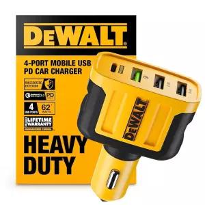 174133 DEWALT 튼튼한 USB + C 차량용 충전기 어댑터, 49.5W 담배 라이터 USBA 충전기, PD 자동차 충전 어