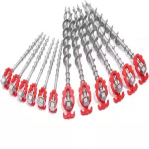 12개 알루미늄 접지 앵커 비러스트 캐스트 텐트 말뚝 캐노피 헛간 자동차 항구 스윙 세트 야외에 이상적인