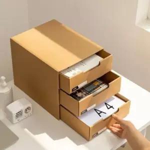 [문구/오피스] 크라프트 종이 서류함 데스크 조립식 서류함 보관함 정리함
