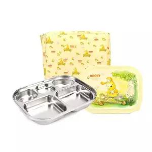 부비 CJ17RF06 밀폐형 어린이 도시락 스텐 급식식판