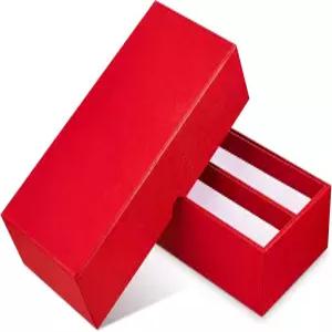 헤노이소 1개 2개 x 2인치 이중 줄 동전 보관함 코인 홀더 수집 케이스 약 하프 박스 케이스(빨간색)