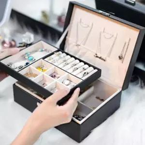 주얼리함 보관 악세사리 보석함 케이스 반지 목걸이 2단 QyH8+1BNp