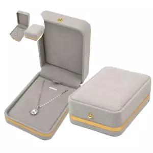 악세사리함 금테 주얼리 하드케이스 목걸이(대) 그레이