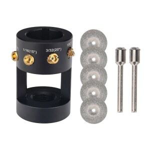 TIG 용접 도구용 3미러 알루미늄 텅스텐 오프셋, 슬롯 CNC 및 5개 25mm 나사 구리 앵글 멀티 맨드렐 다이아몬드 4개, 연마기, 구멍 2개, 지침서 컷오프 휠 업그레이드 전극