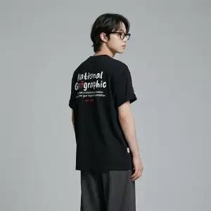 내셔널지오그래픽 N262UTS904 소로나 쿨 스크립트 세미오버핏 반팔 티셔츠 BLACK 3869790 320295