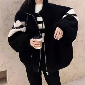 여성 두줄 뽀글이점퍼 양털 재킷 후리스 방한 뽀그리집업 뽀그리 뽀그리잠바 리스 겨울겉옷 여자