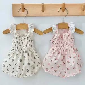 애견 강아지옷 공주 원피스 산책 나들이 의류 봄옷 여름 용품 애완 반려 대형 강아지 나시 티셔츠 끈나시