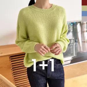 포슬한 베이직 라운드 여성 니트 한니트 여자상의 상의 가을 겨울