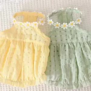 봄 가을 소품 데이지 꽃 레이스 드레스 애견의류 옷강아지치마 패션티 예쁜 셔츠 애견 원피스 올인원