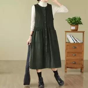 아레니아 모리걸 원피스 보헤미안 여성 롱 모리룩 러블리 봄 빈티지 빅사이즈 민소매 가을 루즈핏 K1806나