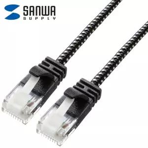 (SANWA) CAT.6A 패브릭재질 슬림 랜케이블 1M연장 인터넷 연결선 케이블 기가 가비트 랜선 네트워크 부트 P