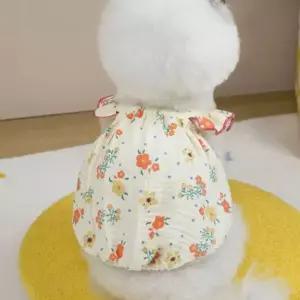 반려견 실내복 플로랄 프릴 티셔츠 애복 강아지옷 EA자켓 목줄 끈나시 남방 스커트 슬링백 반려묘 고양이