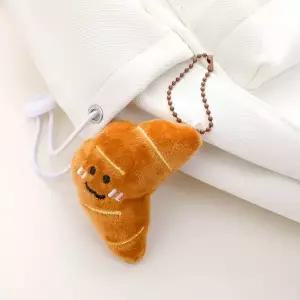 (쓰러담아) 귀여운 크로아상 빵 음식 키링 열쇠고리 (WFIPO7Q)