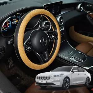 K8 가죽 퀼팅 엠보싱 핸들커버 시즌2운전대 논슬립 투톤 원형 차량용 덮개 카바