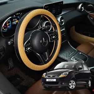 올뉴마티즈 가죽 퀼팅 엠보싱 핸들커버 시즌2카바 운전대 논슬립 투톤 원형 자동차 차량용 덮개