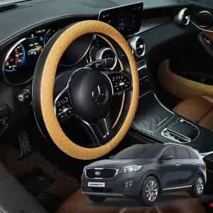 올뉴쏘렌토 가죽 퀼팅 엠보싱 핸들커버 시즌2카바 운전대 논슬립 투톤 원형 자동차 차량용 덮개