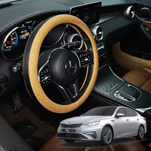 K5 가죽 퀼팅 엠보싱 핸들커버 시즌2덮개 카바 운전대 논슬립 투톤 원형 D컷 더블D 편한그립감 편한 링편한