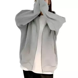 나프커 그레이 기모 오버핏 남녀공용 무지 빅사이즈 후드집업 루즈 가을 겨울 간절기아우터 을자켓 플키 플