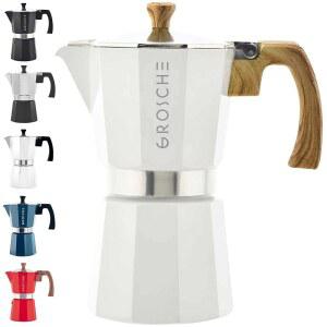그로쉐 화이트 밀라노 스토브탑 에스프레소 메이커 6컵
